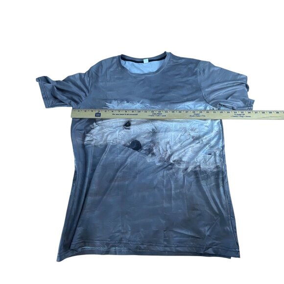 White Dog Graphic T-Shirt Large Gray Short Sleeve Casual Tee Unisex Streetwear - Picture 5 of 6